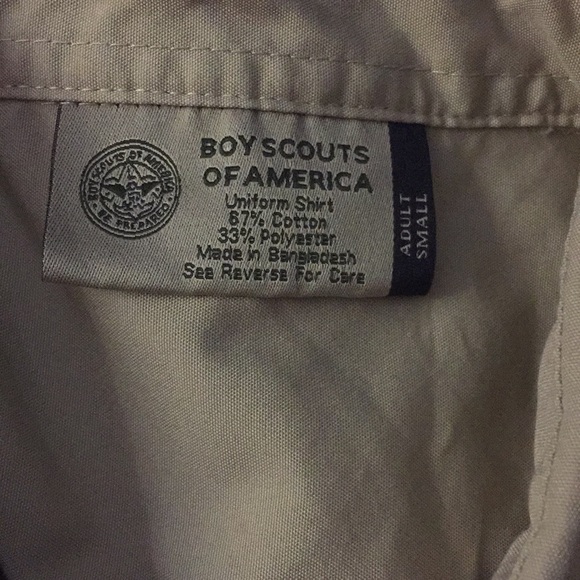 Boy Scouts Khaki Uniform Shirt BSA Size Adult Sml - Picture 3 of 3